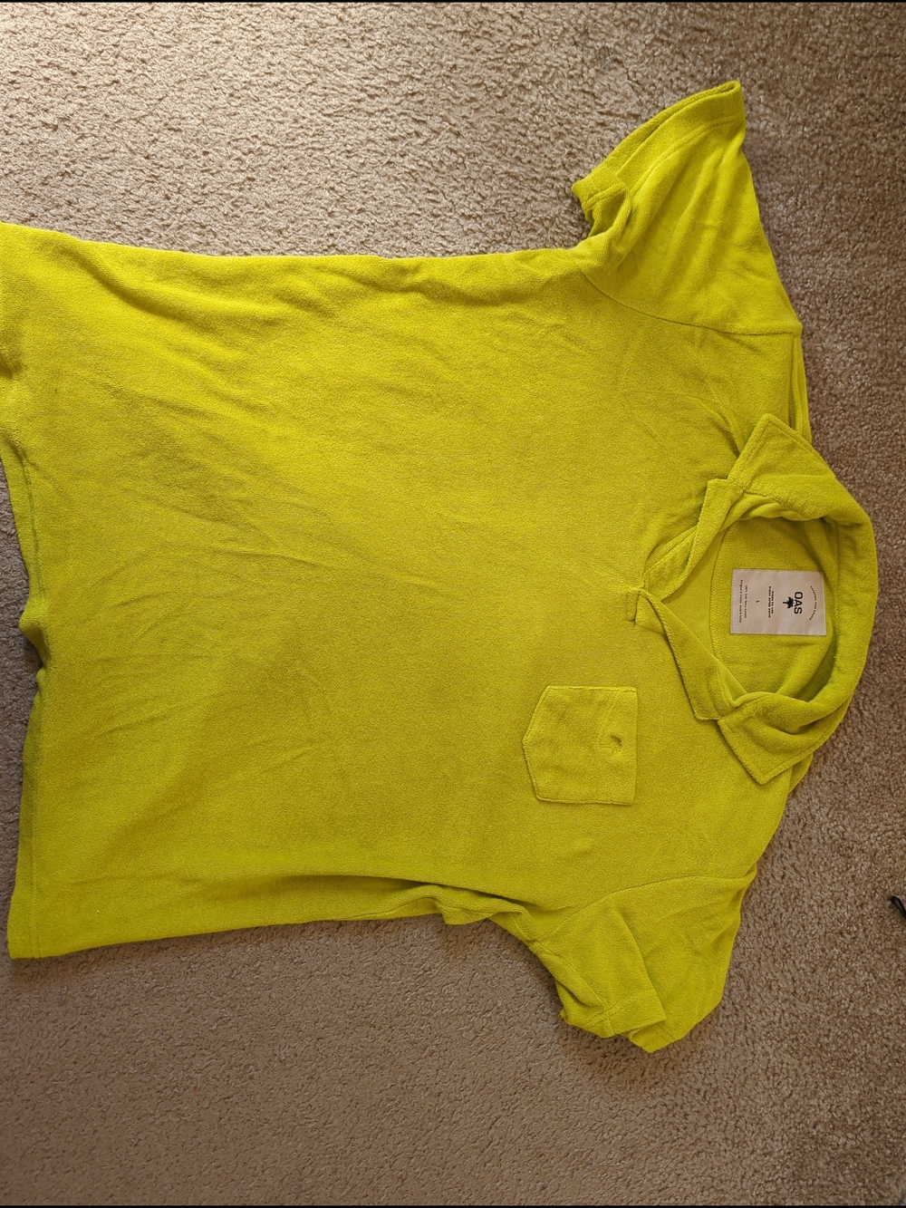 OAS Soft Terry Polo Large Yellow Beach pool